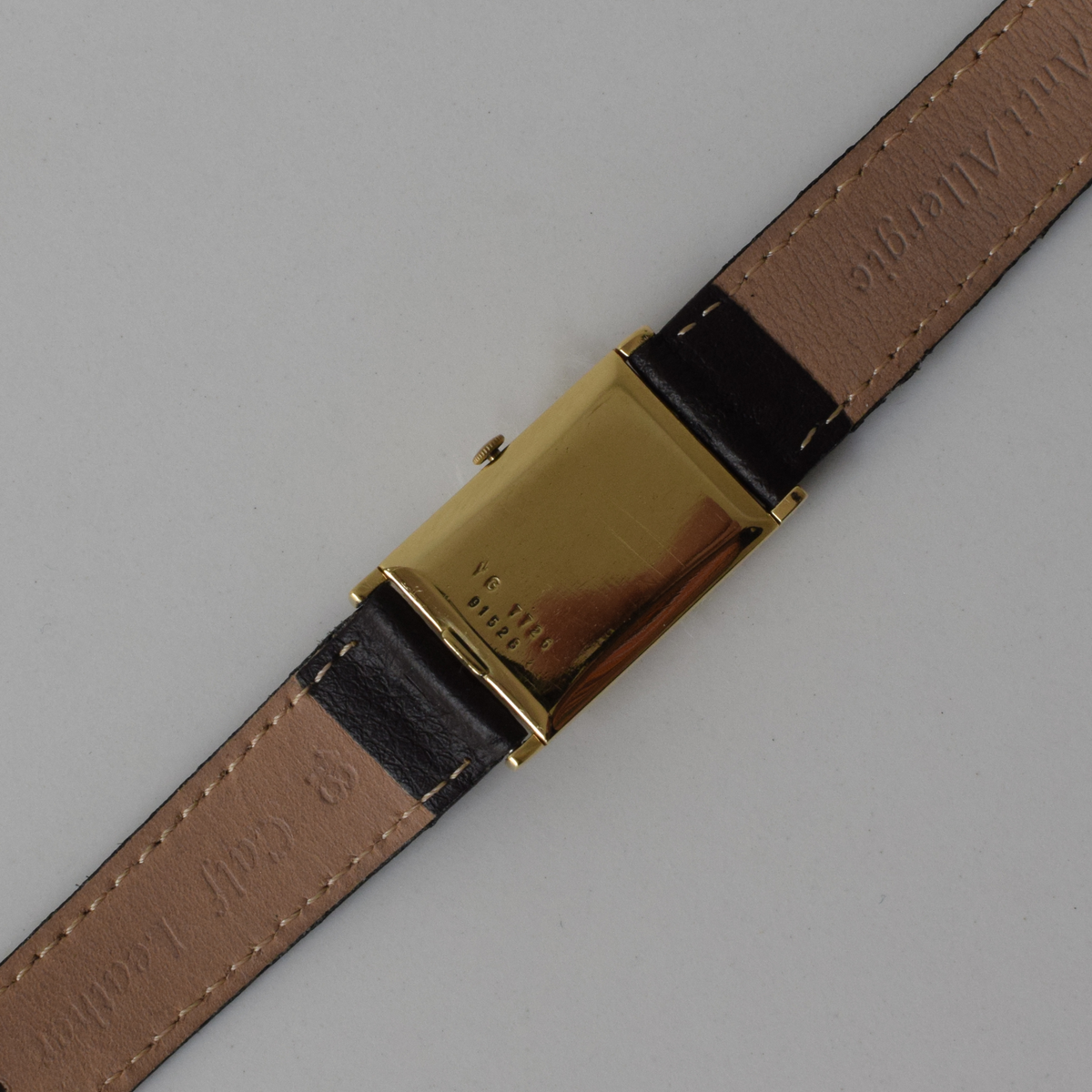 Vintage 1960s 18k Yellow Gold Bueche Girod Mens Tank Watch | Ref 7726