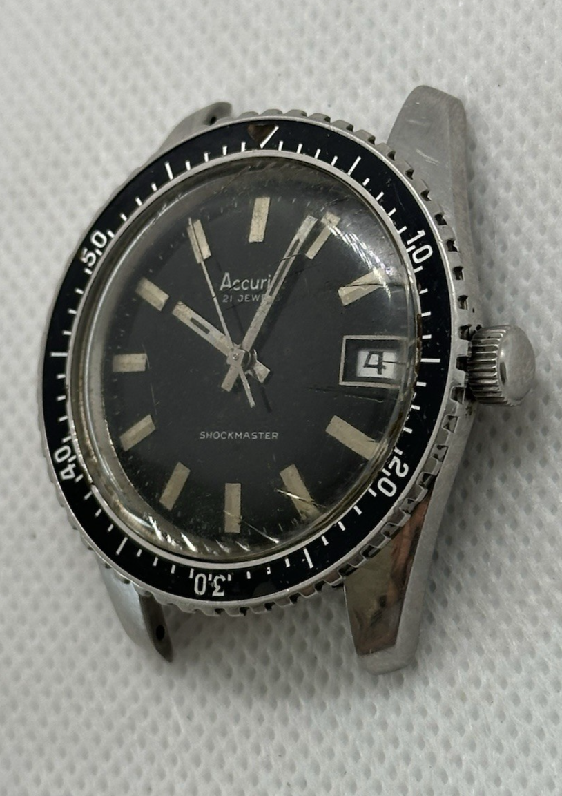 Vintage Accurist All Steel 21J Mens Dive Watch - Spares/Repairs