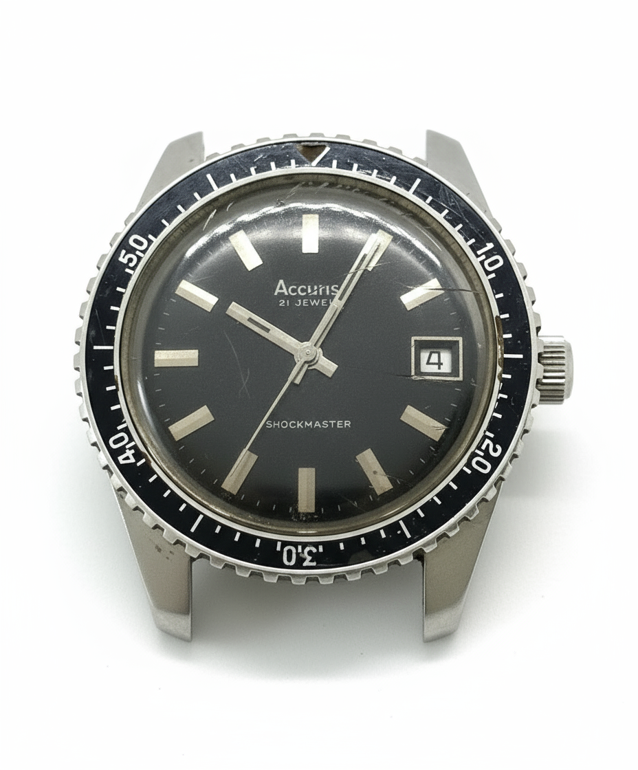 Vintage Accurist All Steel 21J Mens Dive Watch - Spares/Repairs