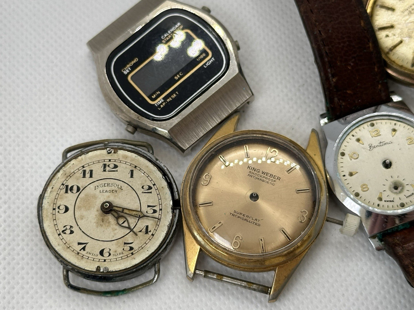 Vintage Mens Watch Job Lot - Bentima, Ingersoll, Timex - Spares/Repairs