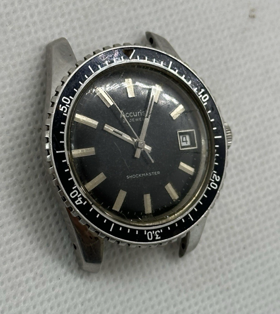 Vintage Accurist All Steel 21J Mens Dive Watch - Spares/Repairs
