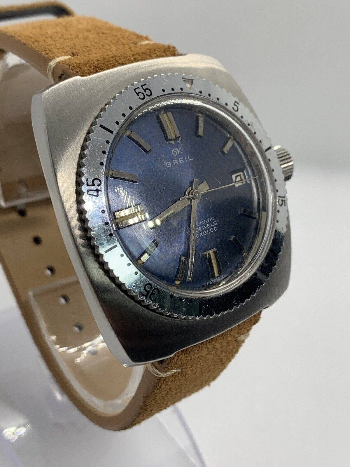 Vintage Breil Automatic Dive Watch, Screw-down Crown All Steel, Running Project