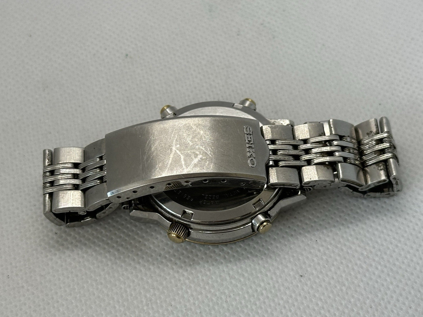 Vintage Seiko 7A48-5000 Mens Moonphase Chronograph Date Watch - Running
