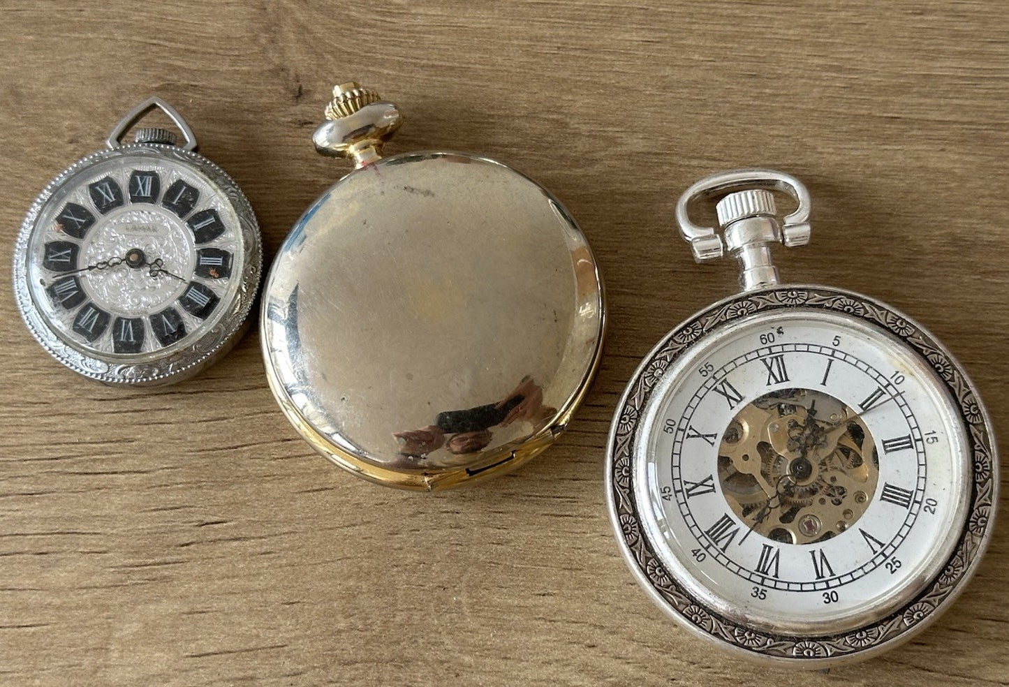 Vintage Retro Pocket Watch Job Lot x3 inc. Lamar & Citron - Spares/Repairs