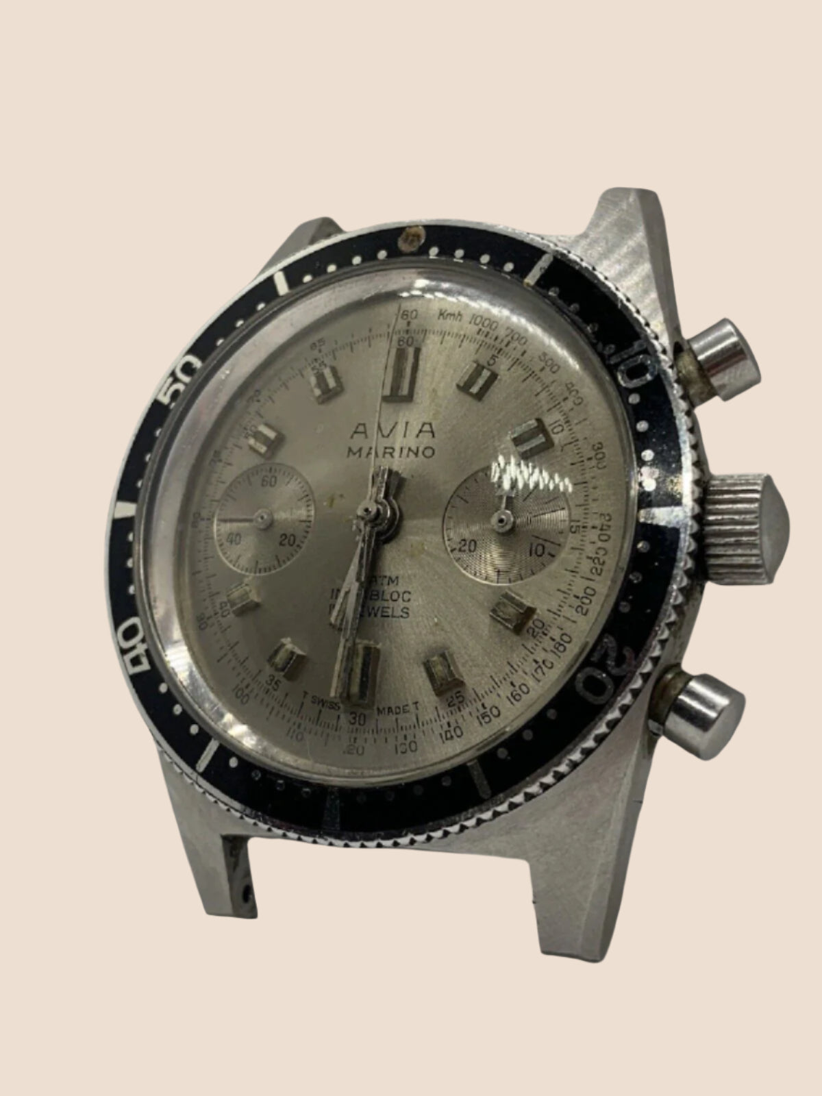Vintage Avia Marino Gents Landeron Chronograph Watch - Running & Keeps Time
