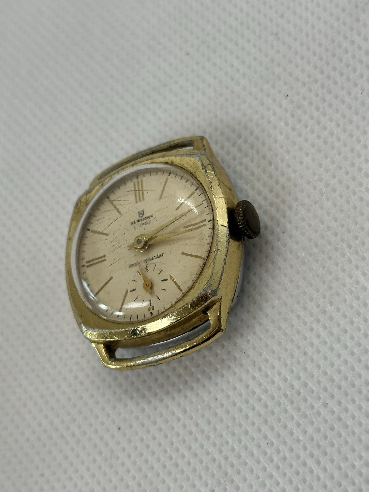 Vintage Newmark 5J Gold Plated Mens Trench Watch - Spares/Repairs