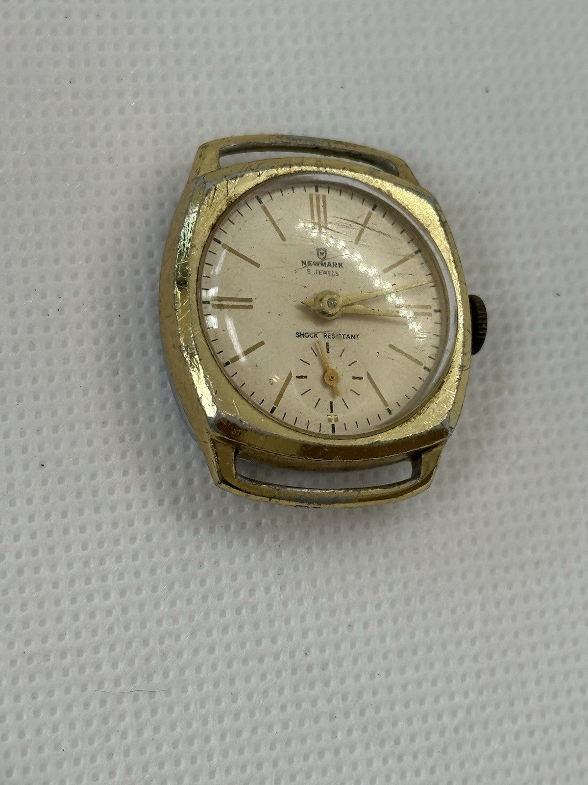 Vintage Newmark 5J Gold Plated Mens Trench Watch - Spares/Repairs