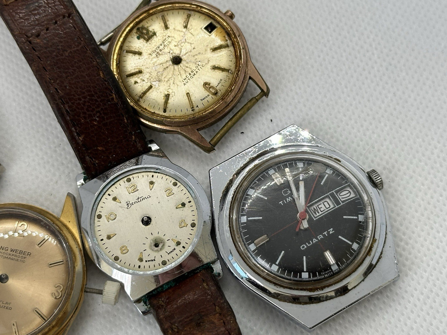 Vintage Mens Watch Job Lot - Bentima, Ingersoll, Timex - Spares/Repairs