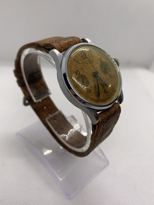 Vintage Lechner Valjoux 22 /23 Mens Chronograph Watch - Running