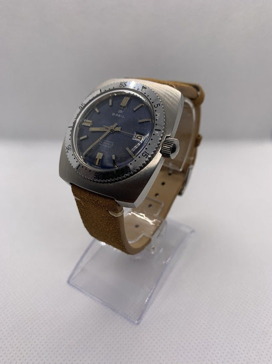 Vintage Breil Automatic Dive Watch, Screw-down Crown All Steel, Running Project