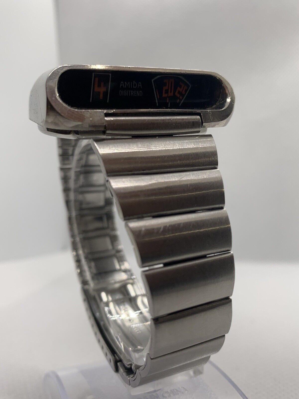 Vintage 1970s Amida Digitrend Jump Hour Mens Driver Watch - Running Upgraded 17J