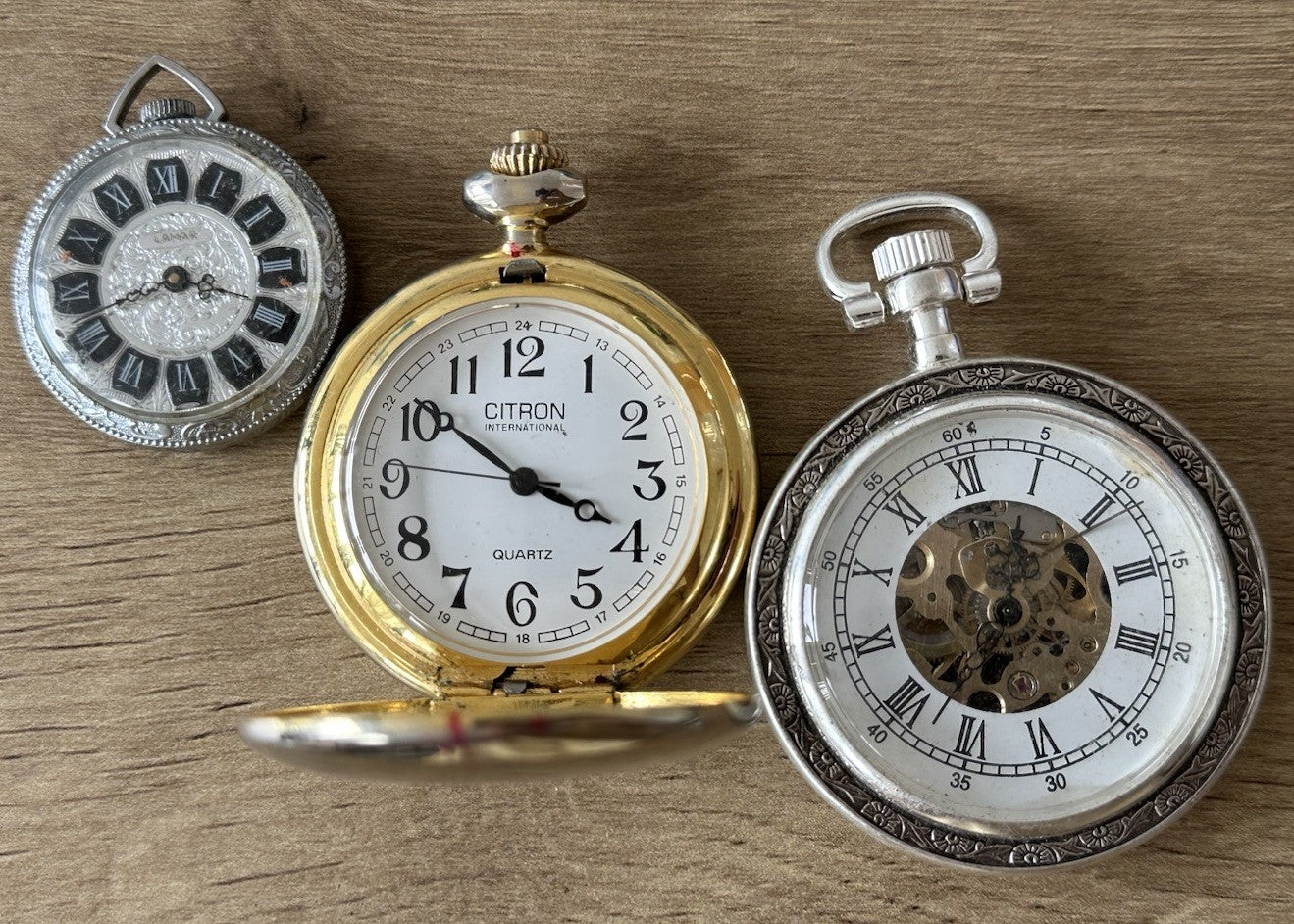 Vintage Retro Pocket Watch Job Lot x3 inc. Lamar & Citron - Spares/Repairs