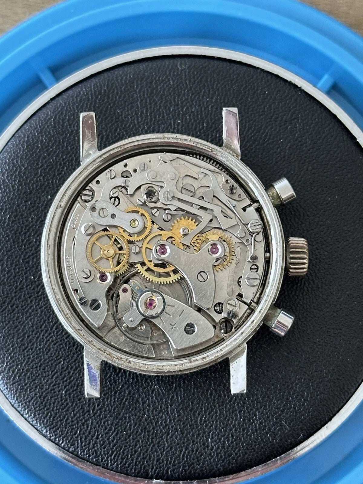Vintage Avia Mens Reverse Panda Chronograph Watch - Landeron 149 - Working