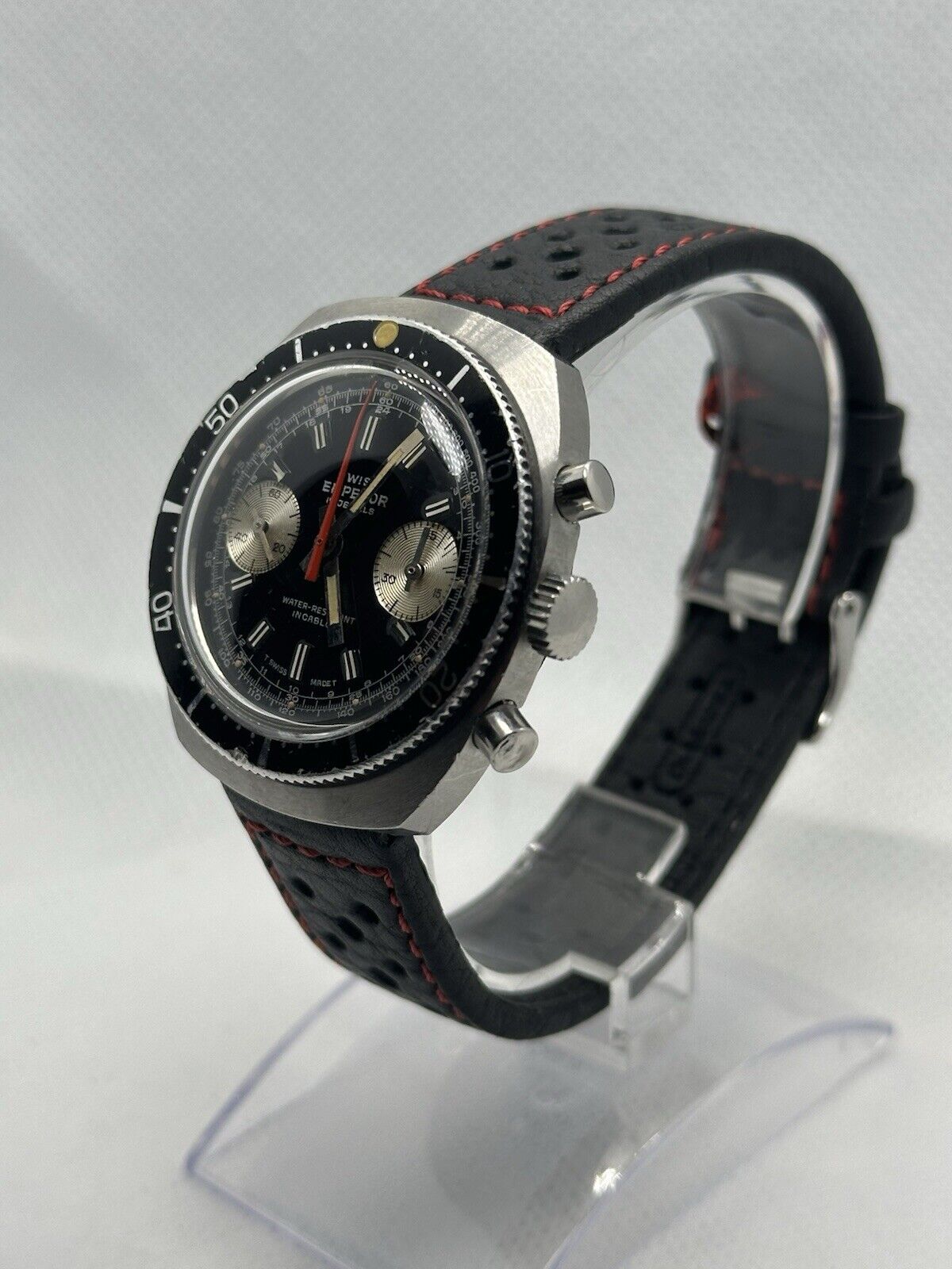 Vintage Swiss Emperor Valjoux 7733 Mens Chronograph Watch - Running (Srvcd 2024)