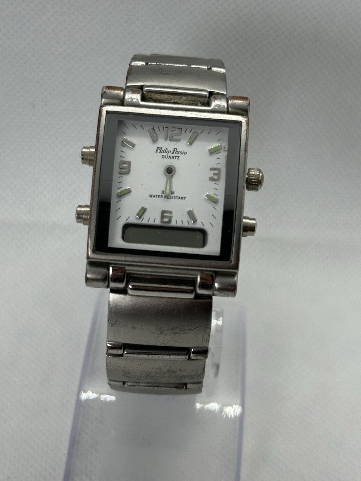 Vintage Philip Persio Quartz LCD Alarm Mens Watch - Spares/Repairs