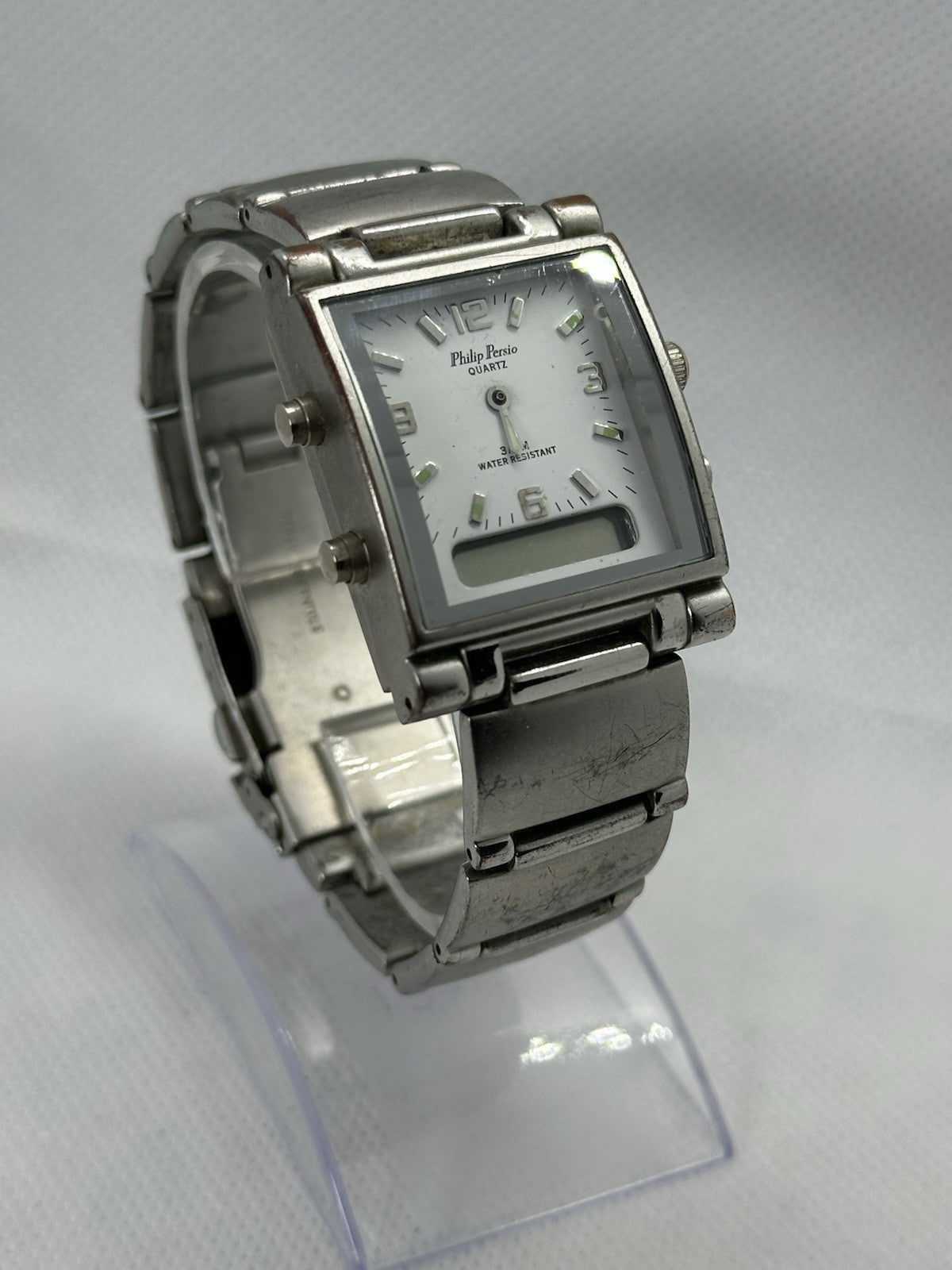 Vintage Philip Persio Quartz LCD Alarm Mens Watch - Spares/Repairs