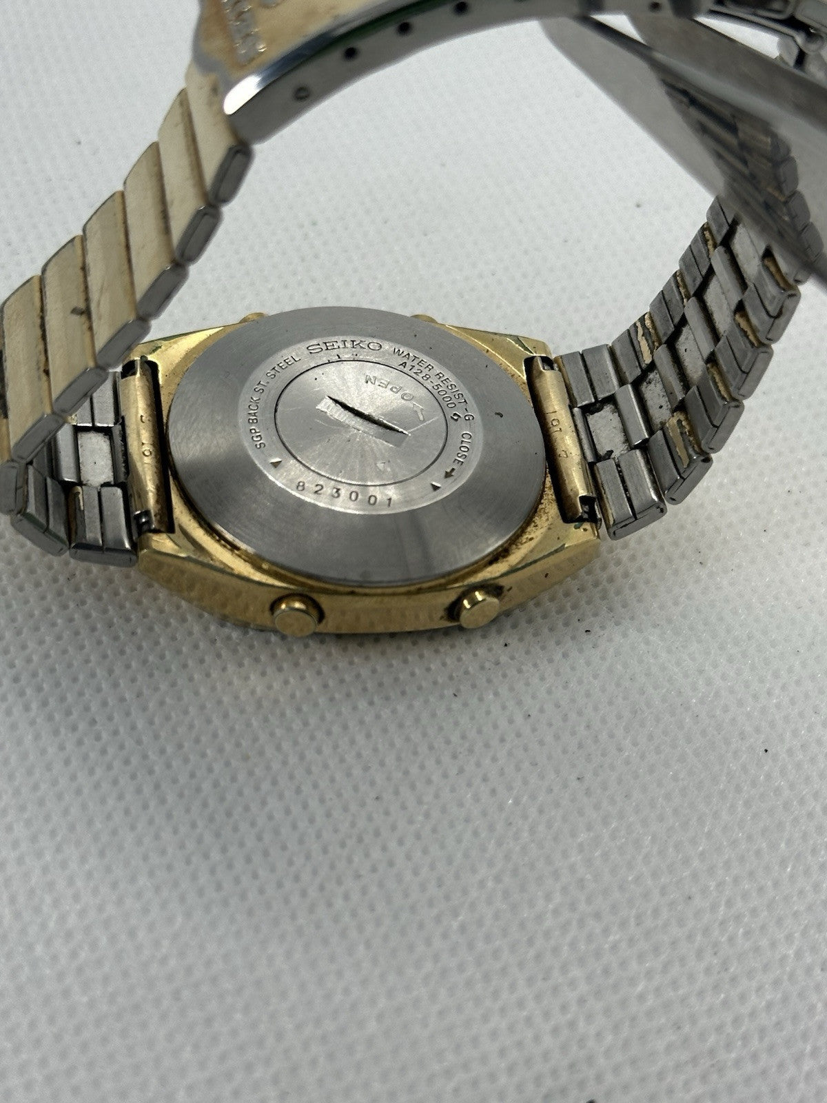 Vintage Seiko GP LCD A128-5000 Mens Quartz Alarm Chronograph Watch | Spares