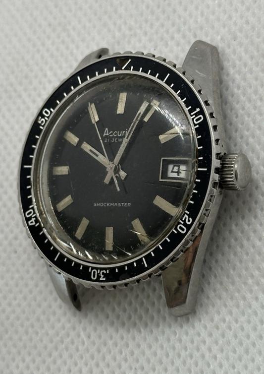 Vintage Accurist All Steel 21J Mens Dive Watch - Spares/Repairs