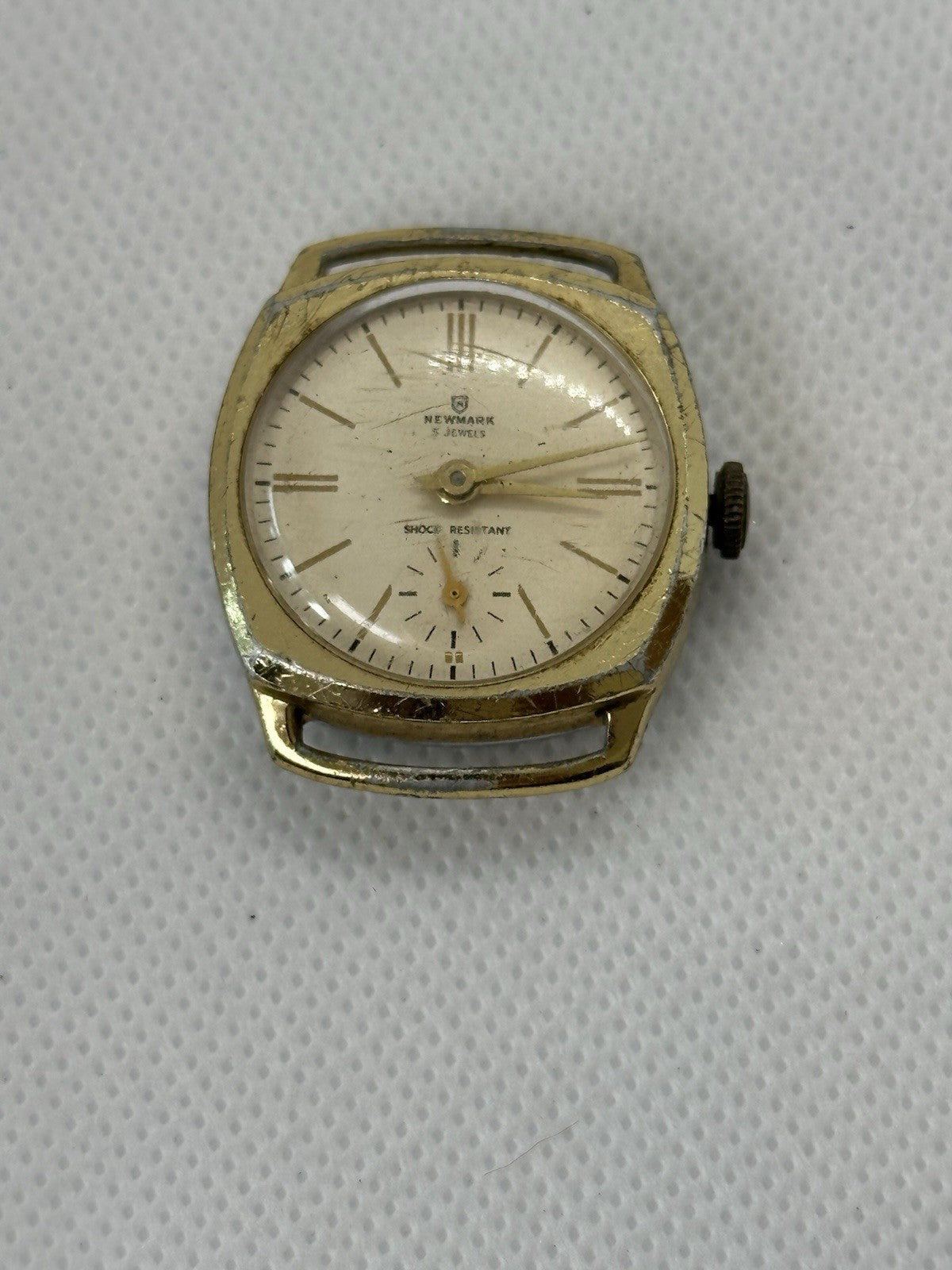 Vintage Newmark 5J Gold Plated Mens Trench Watch - Spares/Repairs