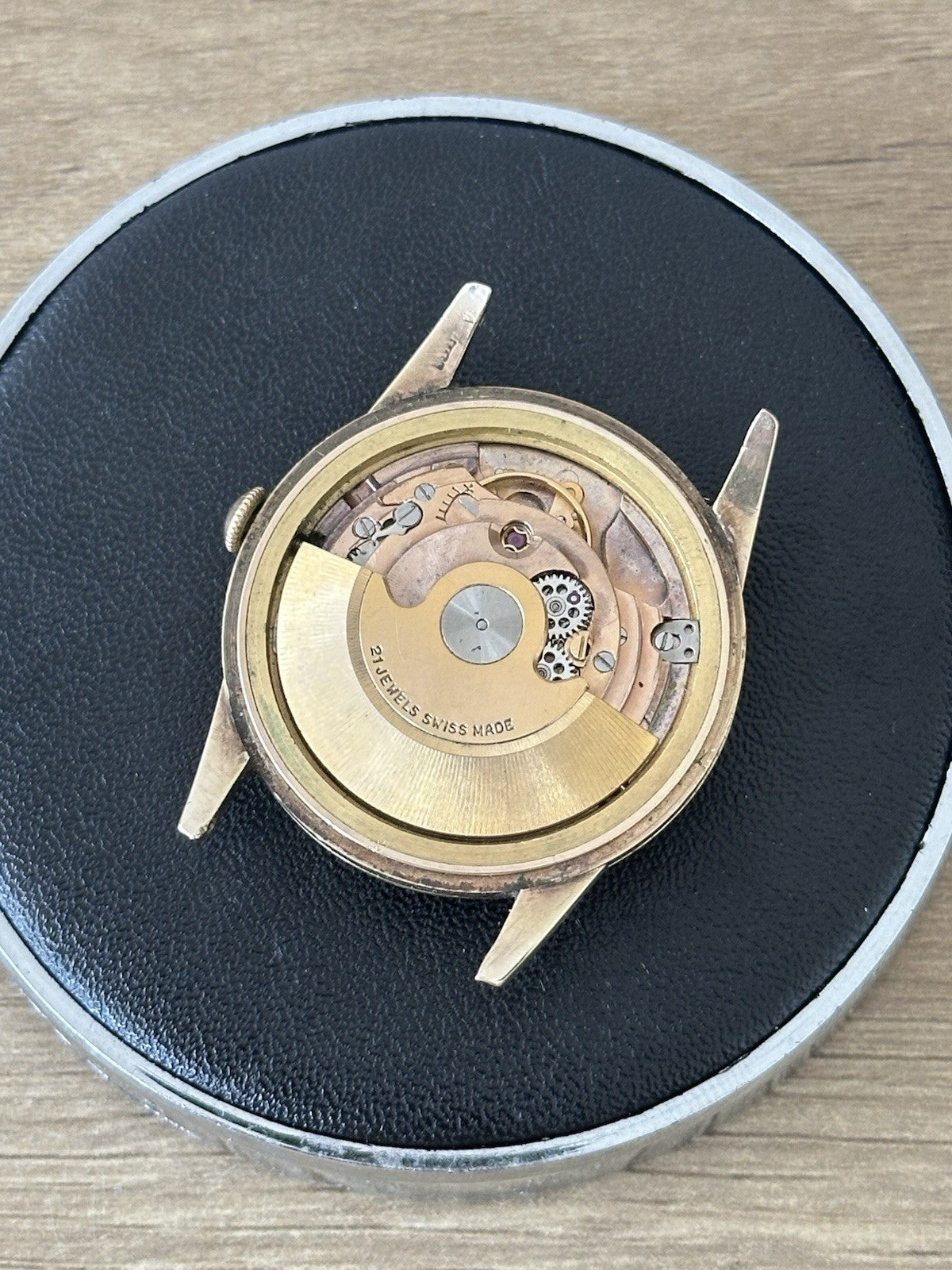 Vintage Solid 9ct Gold (12.4g) Technos 21J Automatic Mens Dress Watch - Running