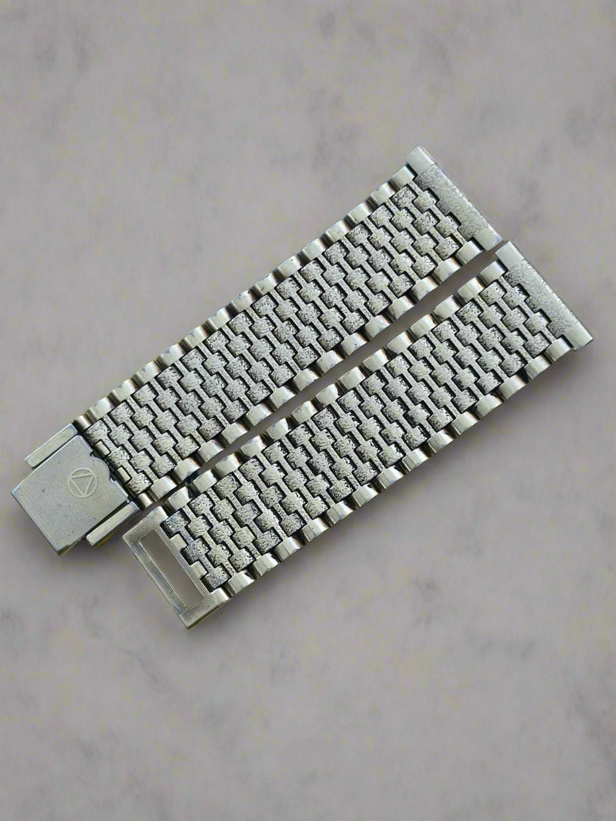 Vintage NSA Gold Plated Mens 19.5mm Watch Bracelet - Pat 434845 -  Approx 15cm