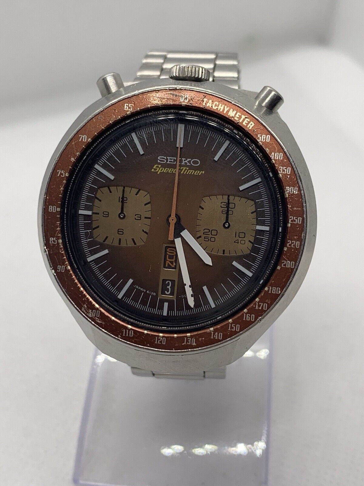 Vintage Seiko Bullhead 6138-0040 Mens Automatic Chronograph Watch - Running