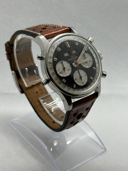 Vintage Wakmann V72C/730 Triple Date Chronograph Watch  - Runs Slightly Fast