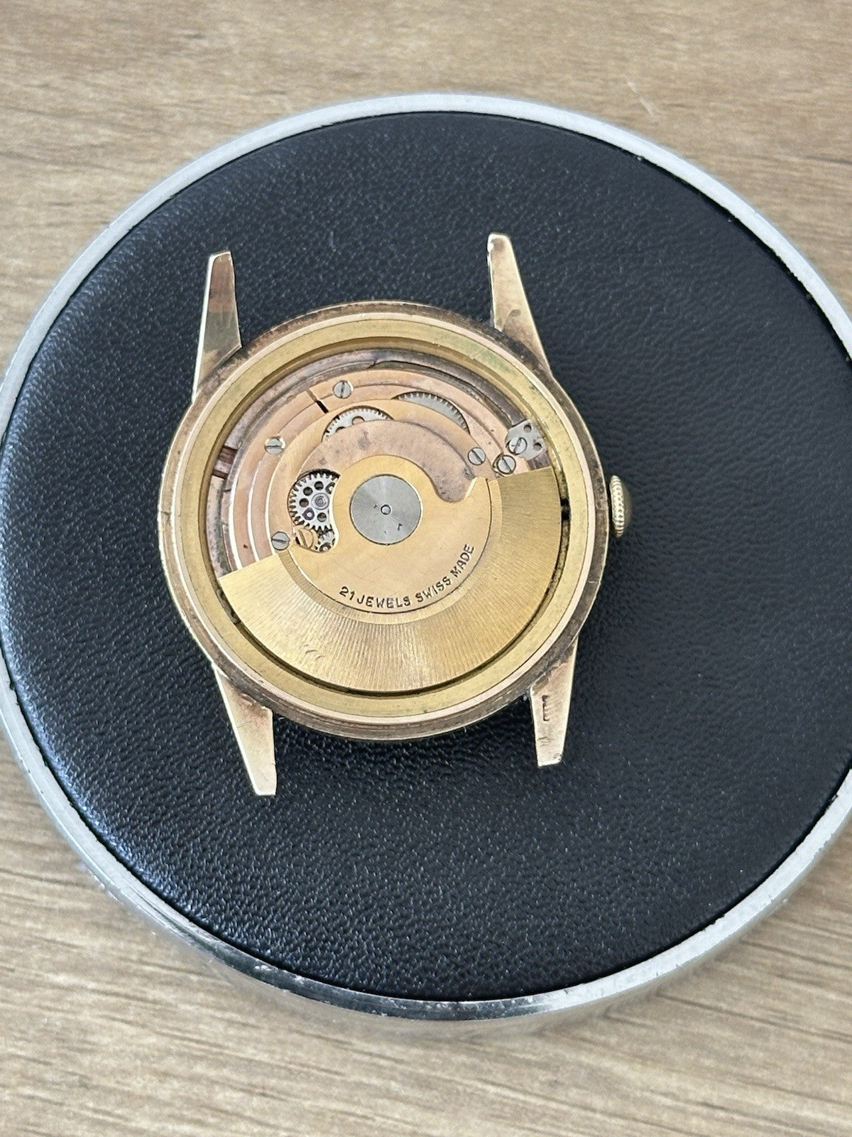 Vintage Solid 9ct Gold (12.4g) Technos 21J Automatic Mens Dress Watch - Running