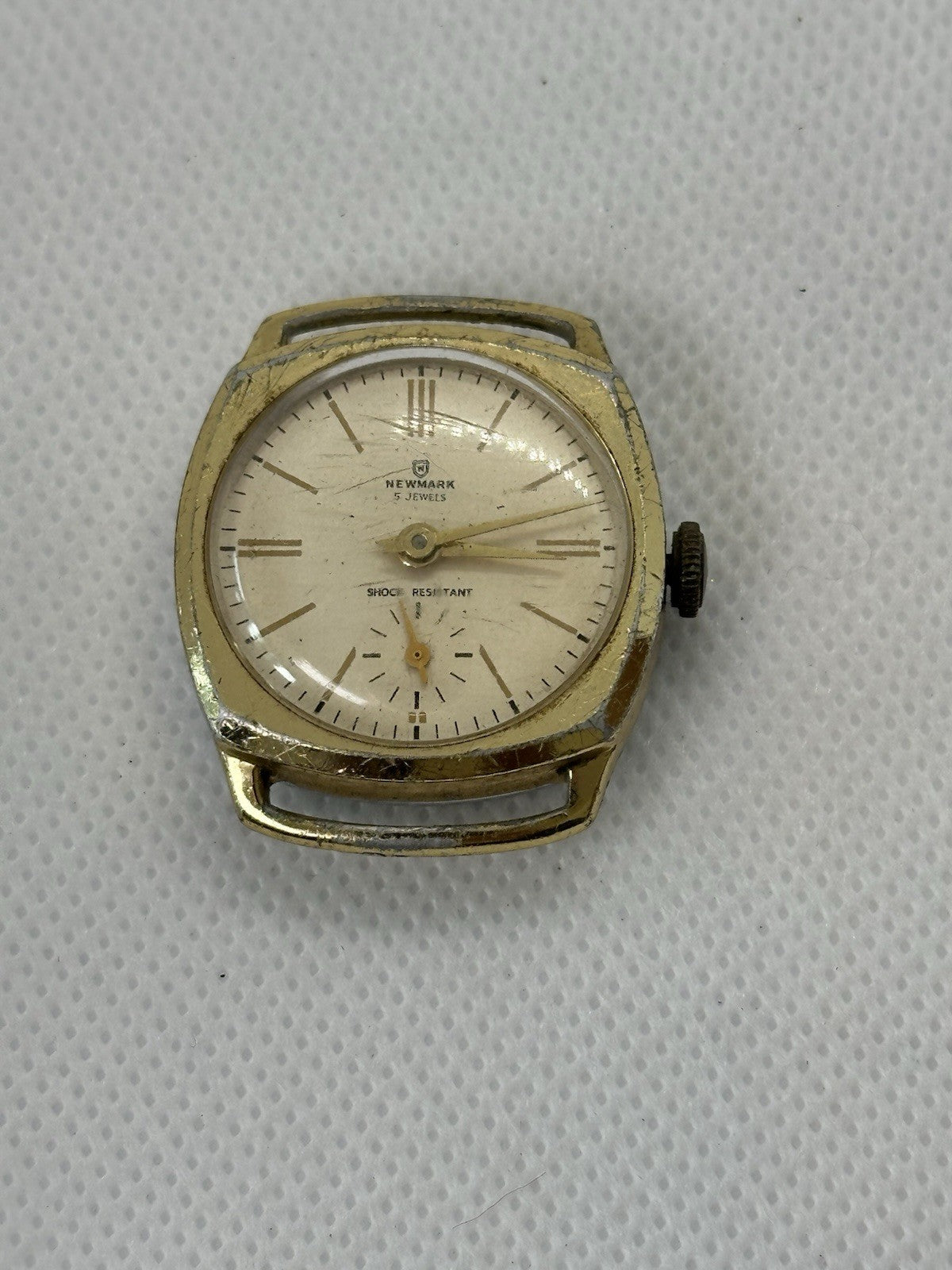 Vintage Newmark 5J Gold Plated Mens Trench Watch - Spares/Repairs