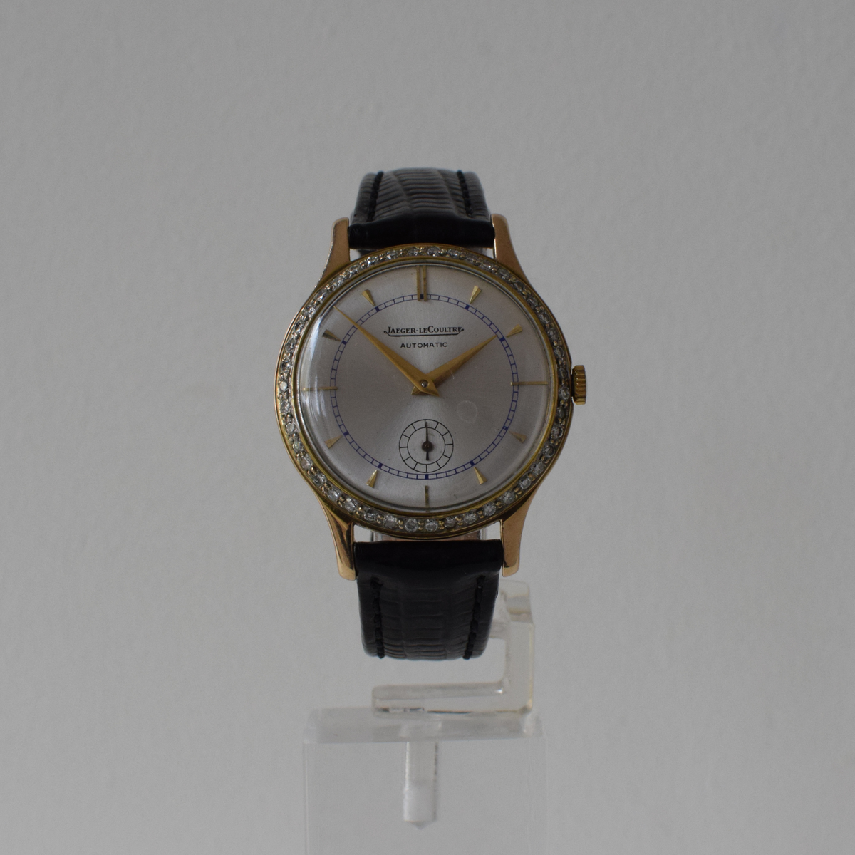 c.1958 9ct Solid Gold Jaeger-LeCoultre Automatic Watch | Custom Diamond Bezel