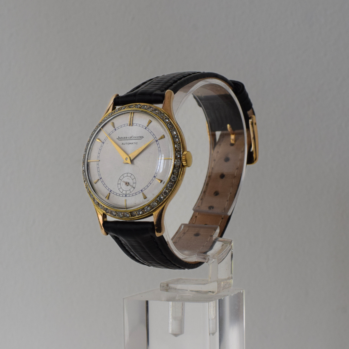 c.1958 9ct Solid Gold Jaeger-LeCoultre Automatic Watch | Custom Diamond Bezel