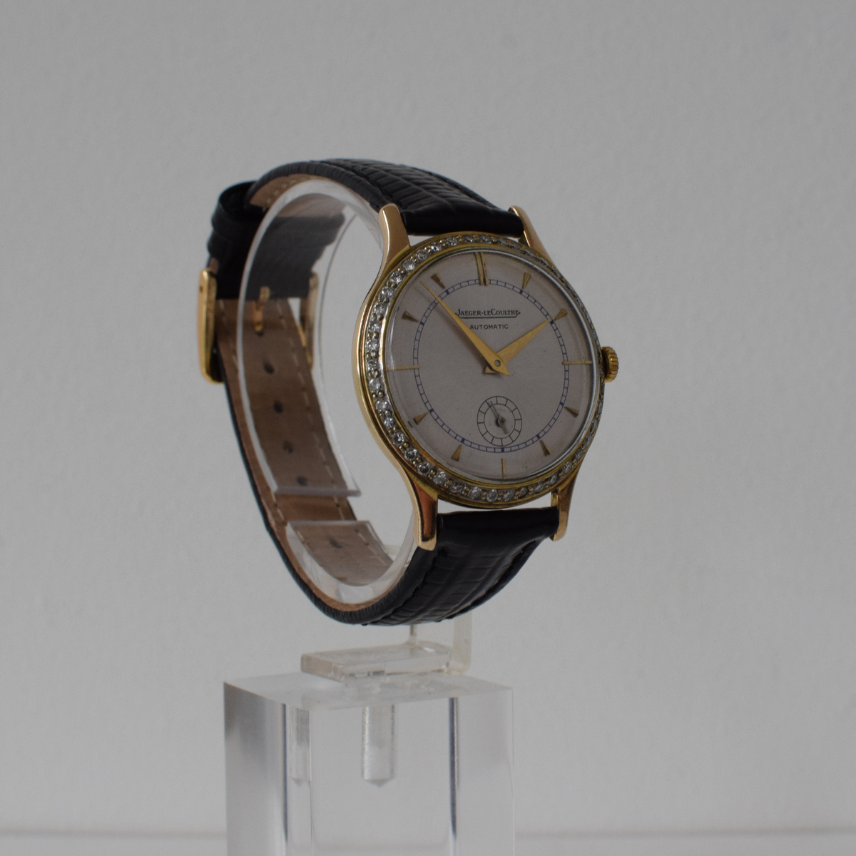 c.1958 9ct Solid Gold Jaeger-LeCoultre Automatic Watch | Custom Diamond Bezel