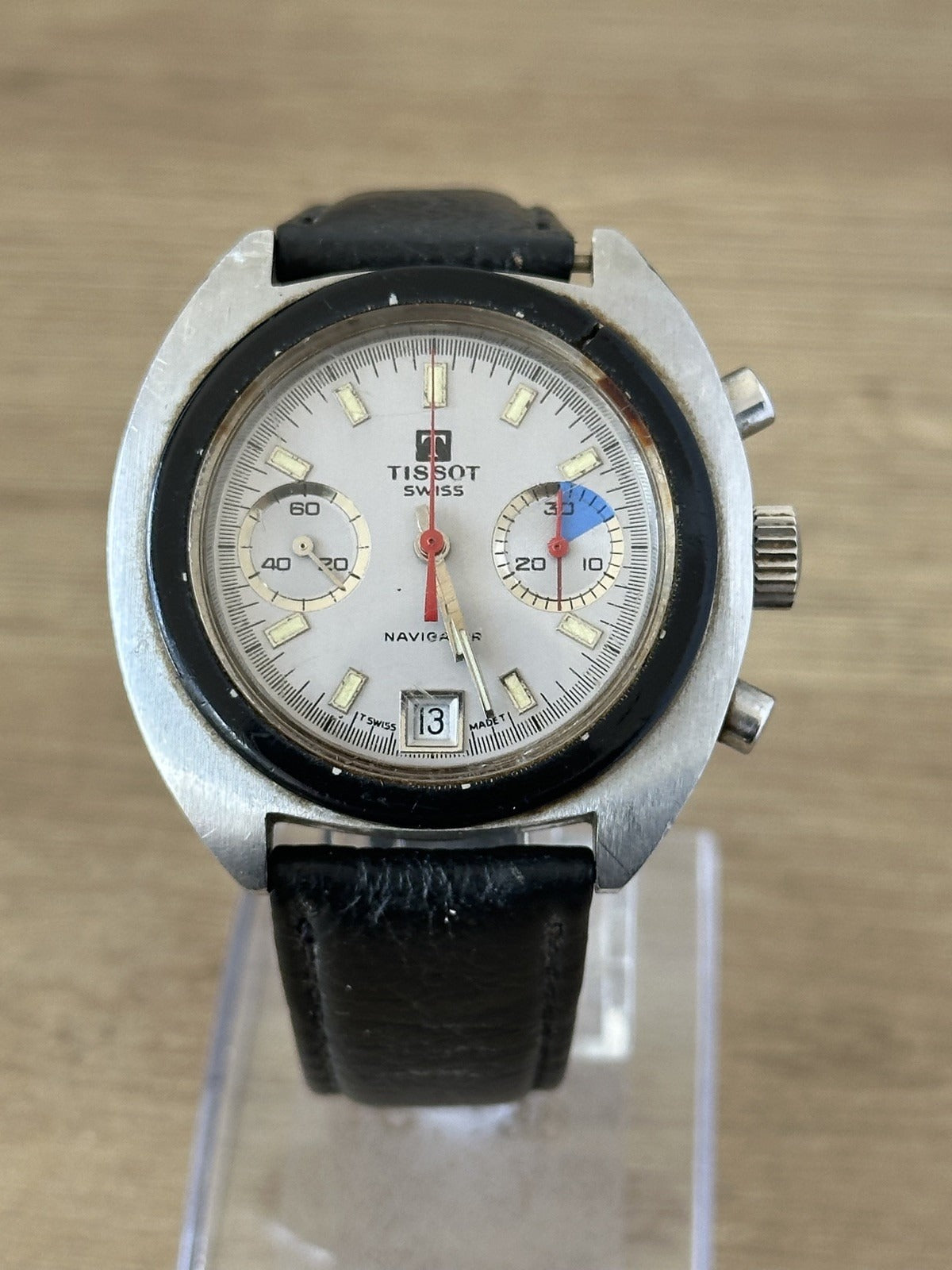 Vintage Tissot Navigator Mens V7734 Mechanical Dive Chronograph Watch - Running