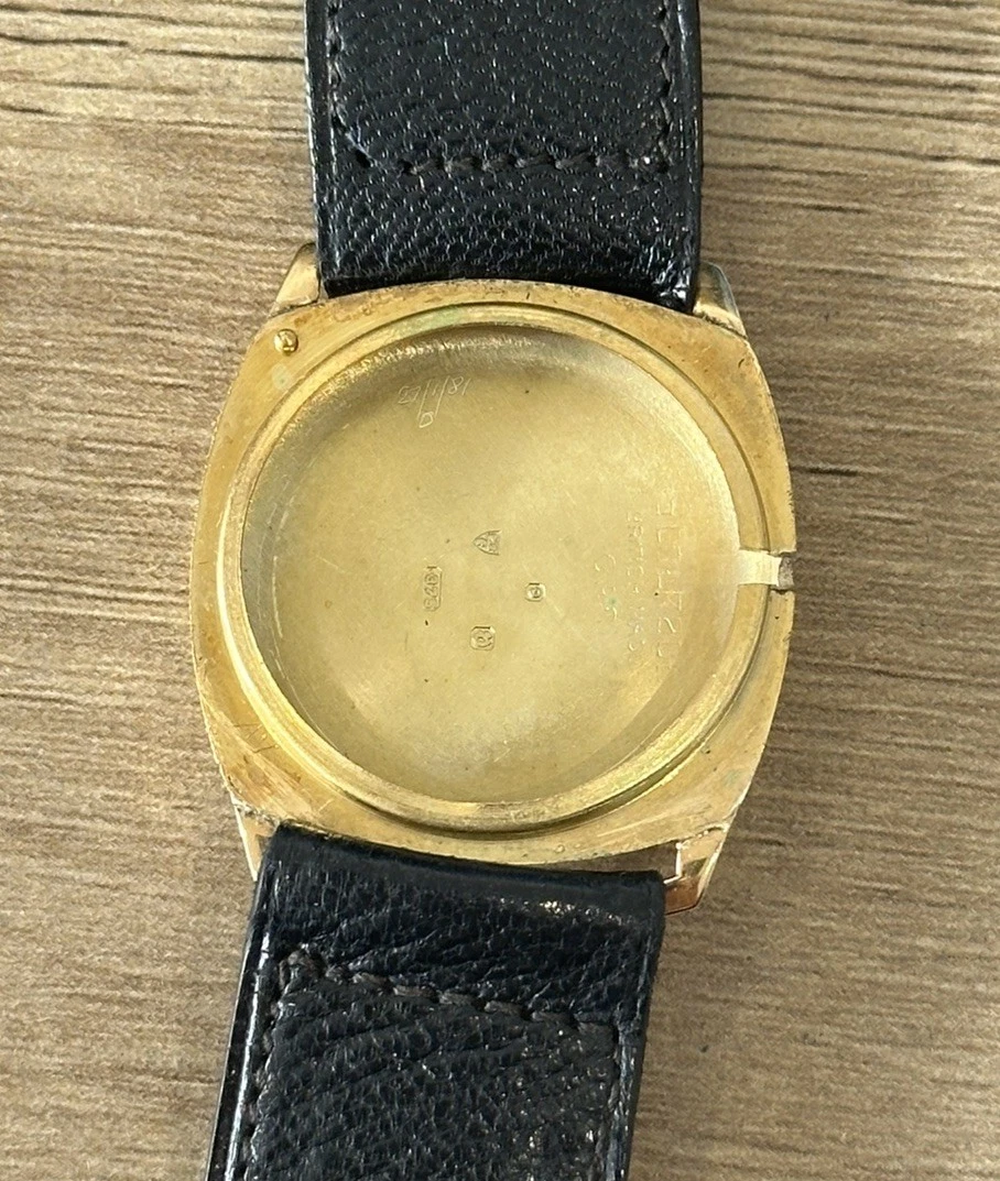 Vintage 9ct Gold Shield Mens Cushion / Trench Watch