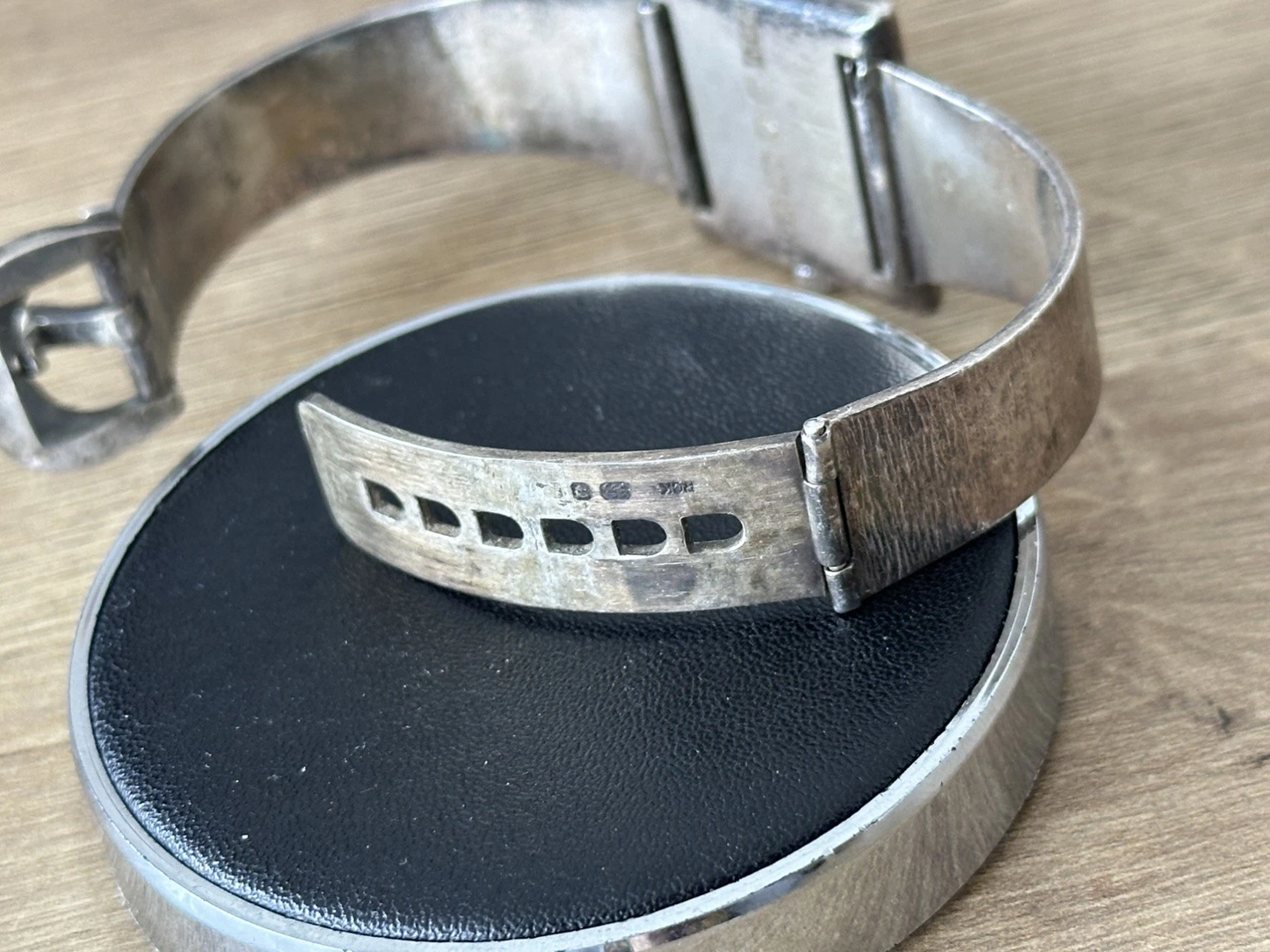 Vintage 1973 Sterling Silver Roy King Bark Texture Mens Bracelet Watch