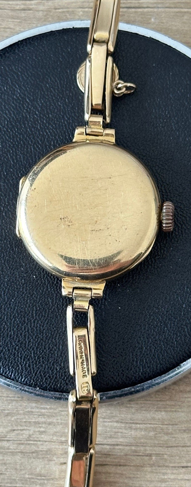 Vintage 1920s 18K Gold Ladies Watch on 18K Gold Bracelet, w 9K Charm - Running