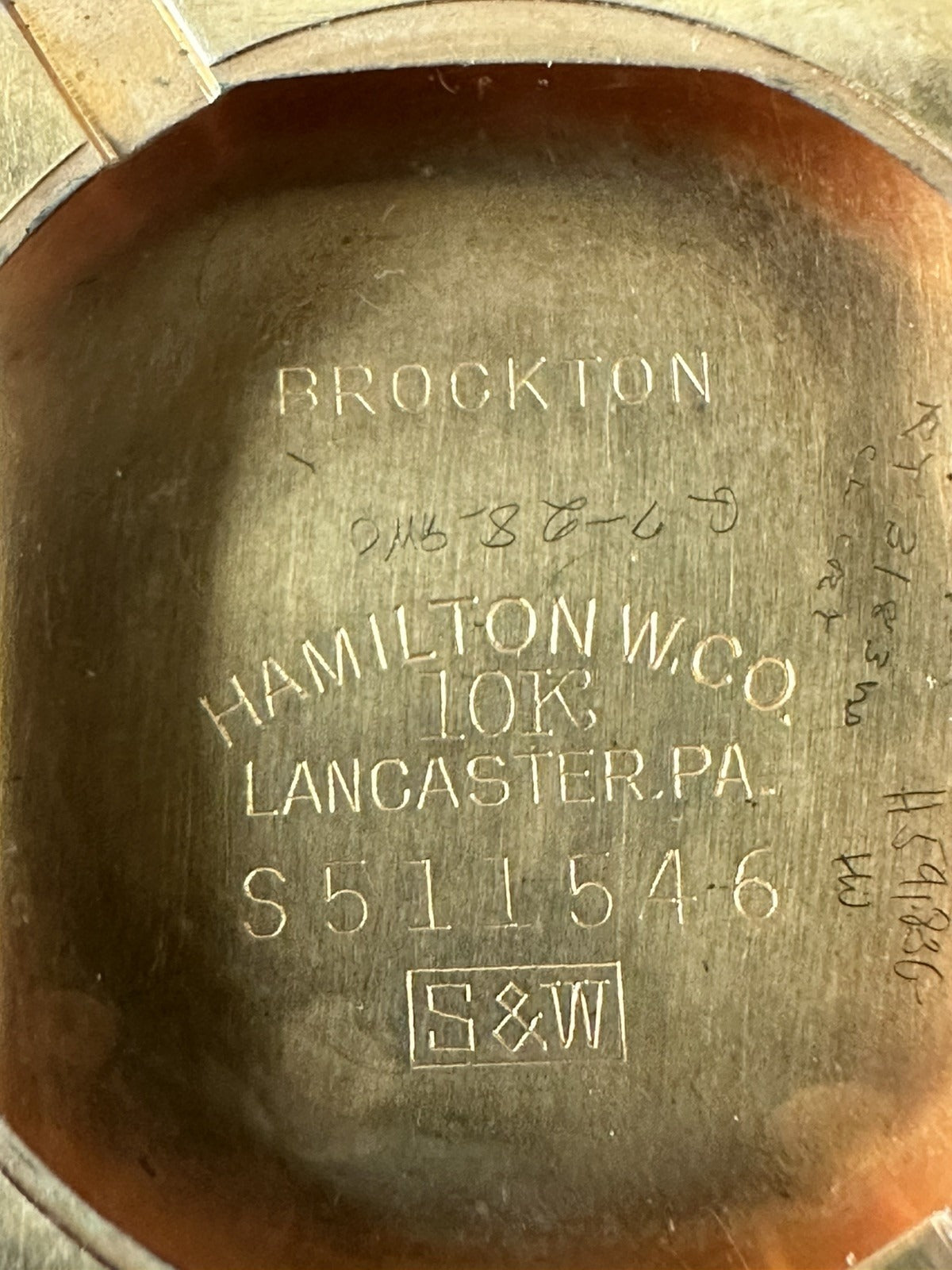 Vintage 10k Gold Hamilton Brockton Mens Square / Tank Watch - Running