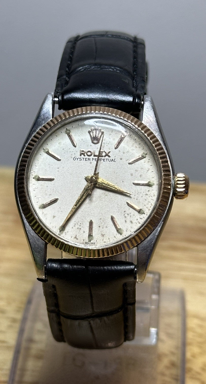 Vintage Rolex Oyster Perpetual Mens/Unisex Watch - 14k Bezel, Ref 6551 - Running