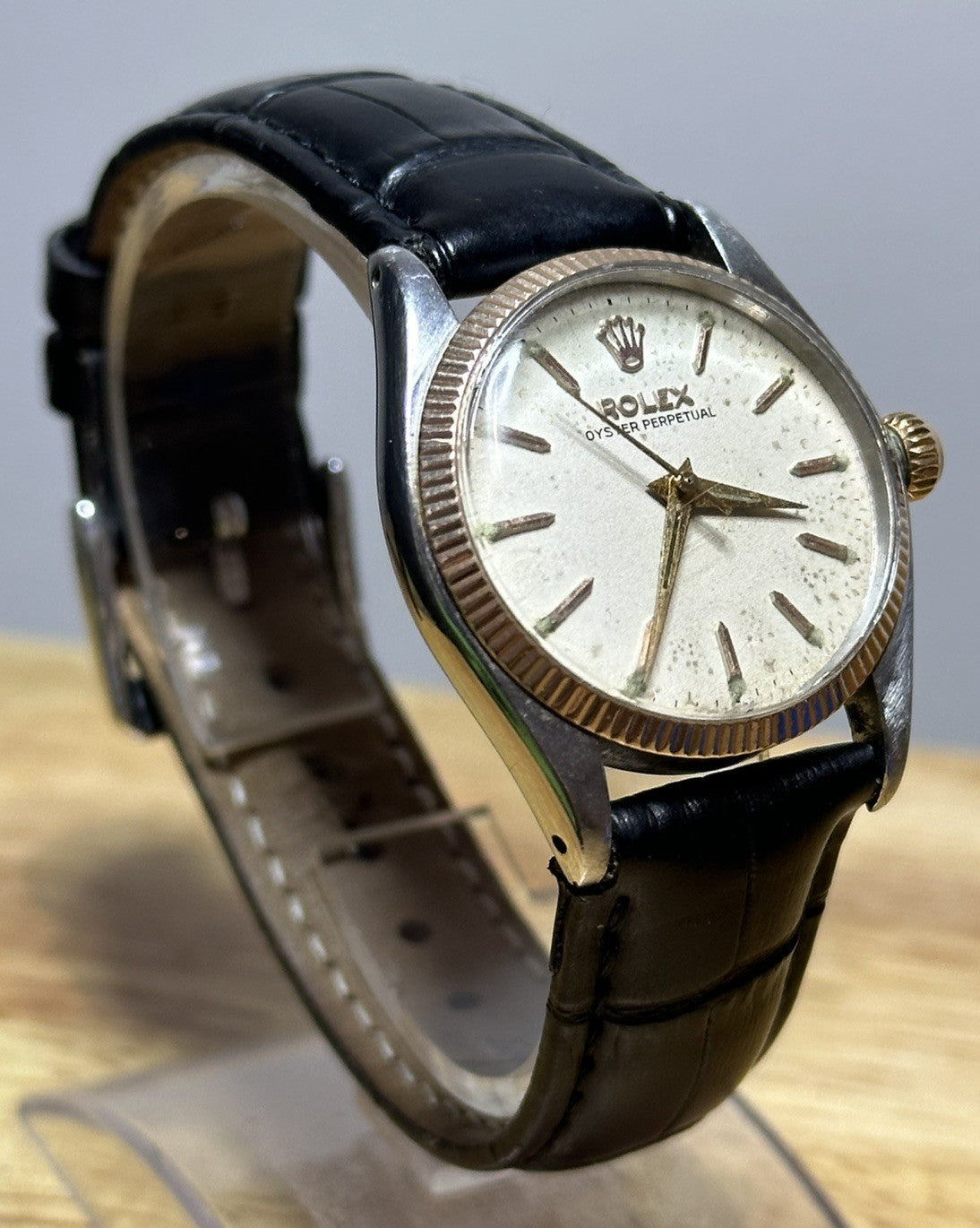 Vintage Rolex Oyster Perpetual Mens/Unisex Watch - 14k Bezel, Ref 6551 - Running