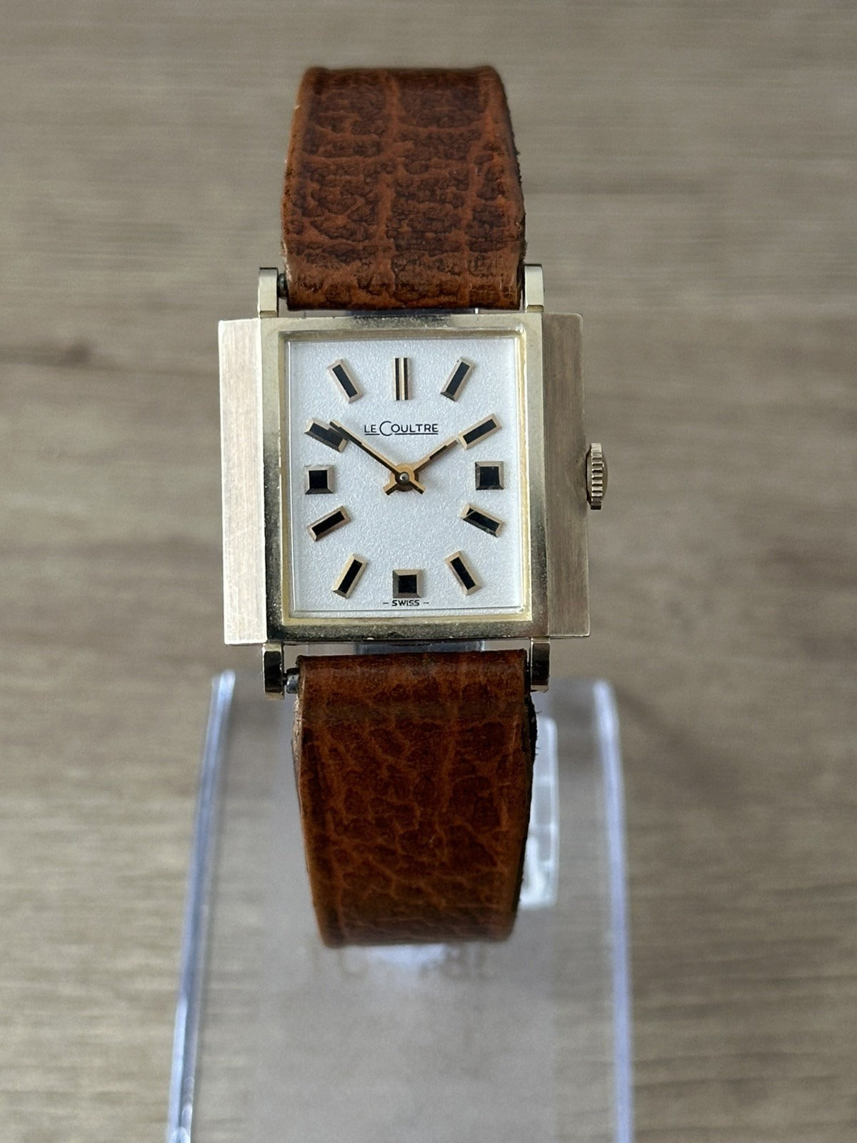Vintage 10k Solid Gold LeCoultre Mens/Unisex Tank Watch - Running