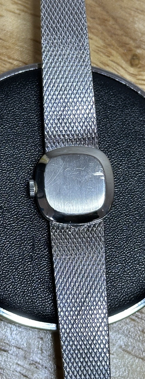 Vintage 9ct White Gold Bark Texture Longines Ladies Watch - Running - 33.47g