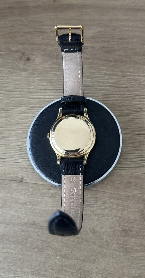 c.1958 9ct Solid Gold Jaeger-LeCoultre Automatic Watch | Custom Diamond Bezel