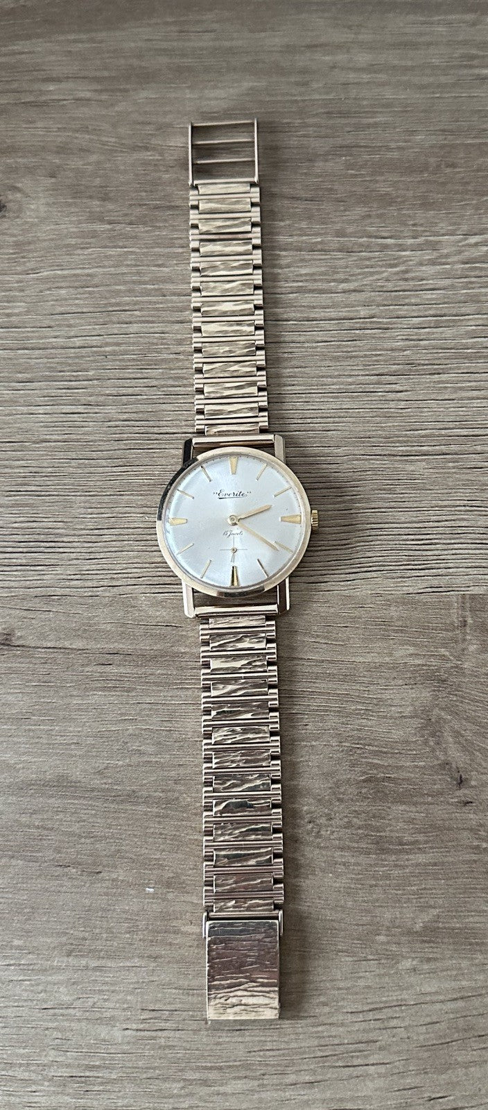 Vintage 9ct Gold Everite Mens Watch & 9ct Gold Bracelet - Running - 44g