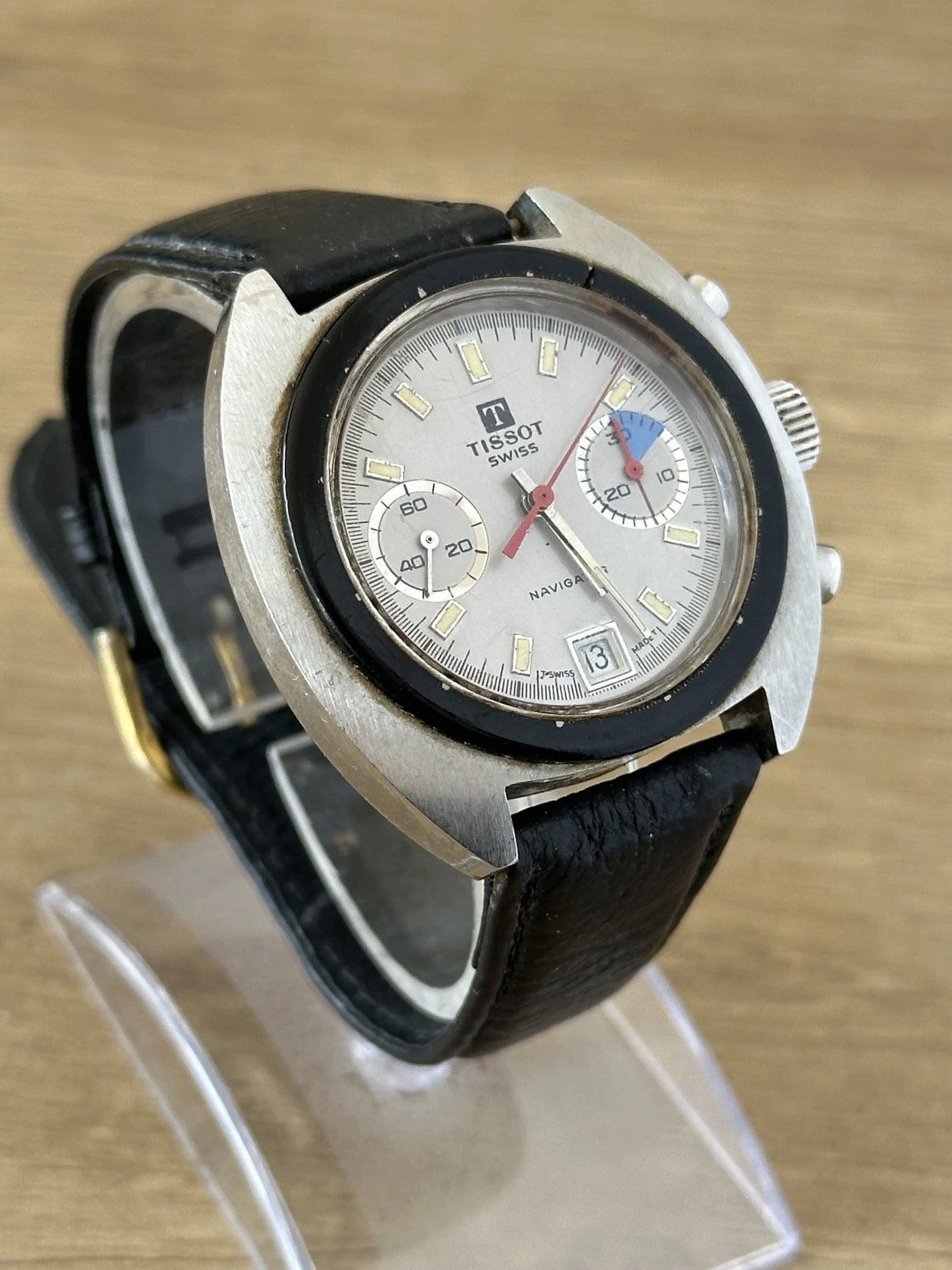 Vintage Tissot Navigator Mens V7734 Mechanical Dive Chronograph Watch - Running
