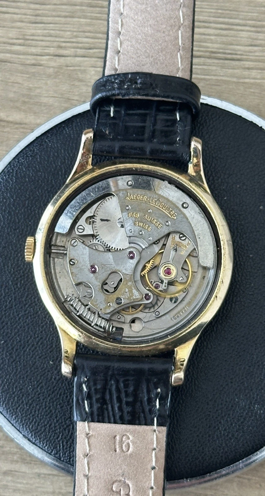 c.1958 9ct Solid Gold Jaeger-LeCoultre Automatic Watch | Custom Diamond Bezel