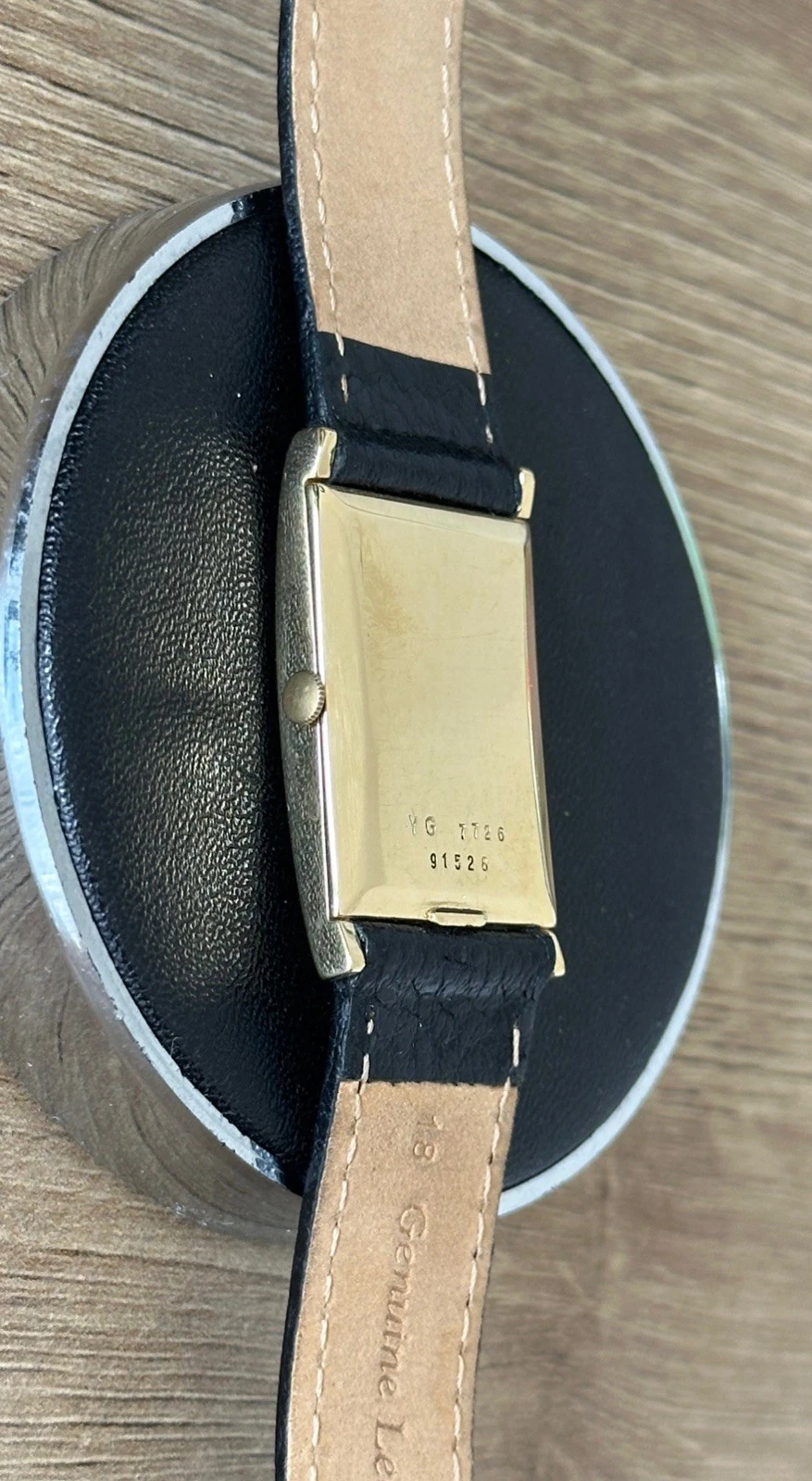 Vintage 1960s 18k Yellow Gold Bueche Girod Mens Tank Watch | Ref 7726