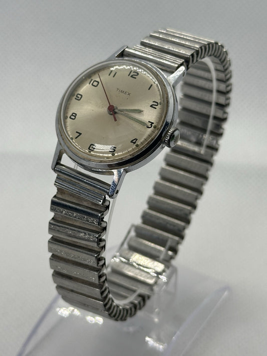 Vintage Timex Mens Watch On Flexi Steel Strap - Spares/Repairs