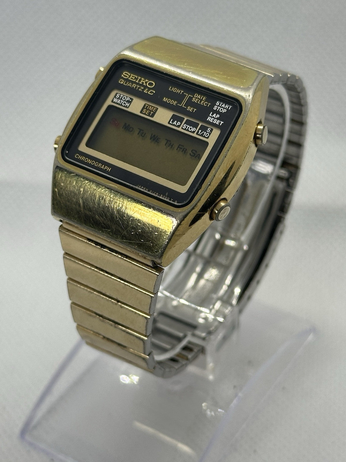 Vintage Seiko GP LCD A128-5000 Mens Quartz Alarm Chronograph Watch | Spares