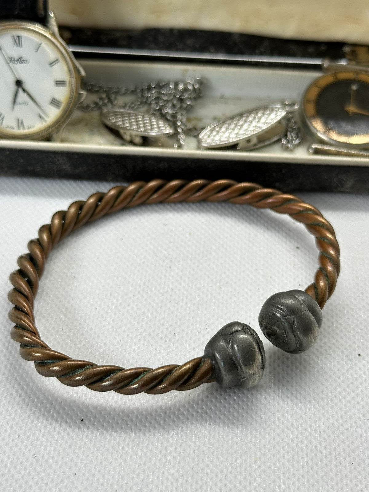 Vintage Jewellery Job Lot - Reflex Watch, Copper Bangle etc - Spares/Repairs